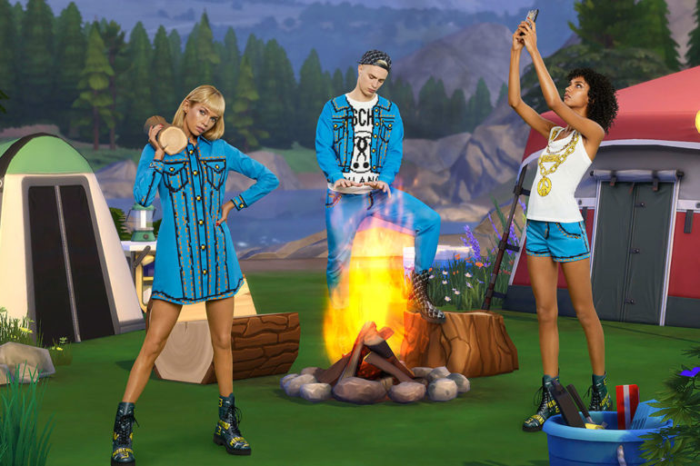 You can now wear pixel pants thanks to a collaboration between Maxis and Moschino