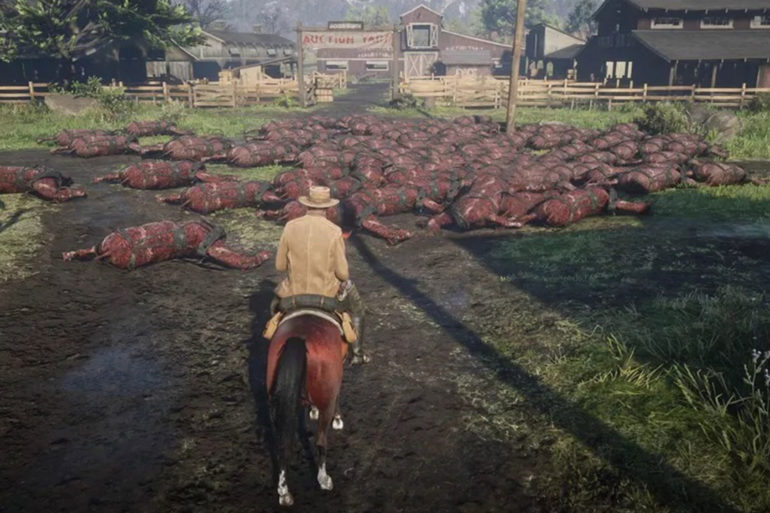 Piles of dead horses showed up in Red Dead Online, but it was just a bug